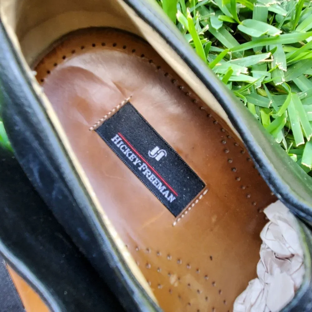 Hickey Freeman Oxford Leather Shoes Size 10.5Dl